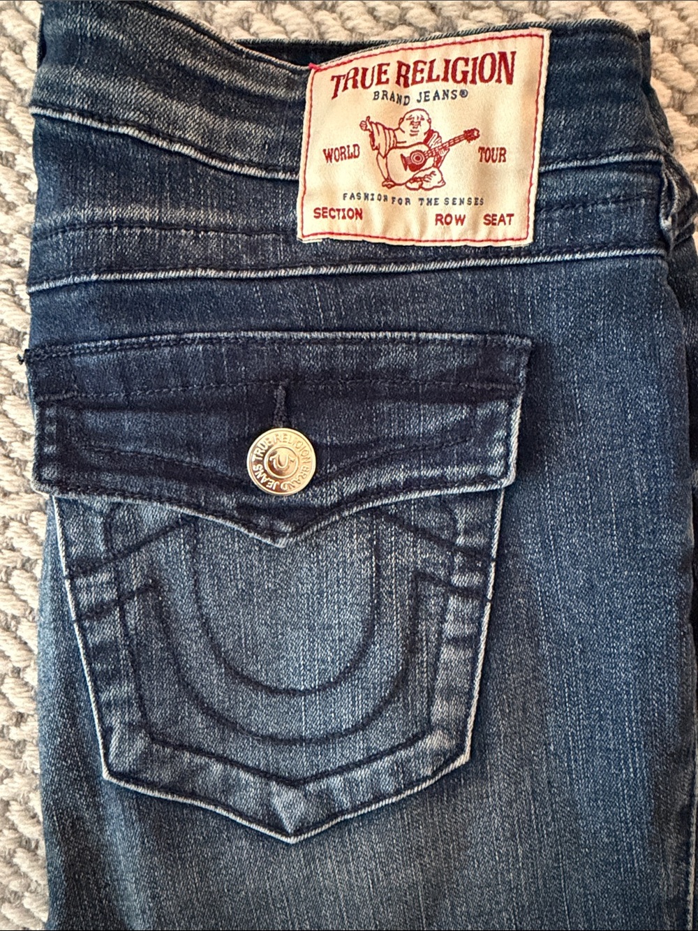 True Religion Jenny Curvy Mid Rise Super Skinny Jeans